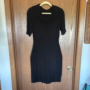 Elegant Black Cowl Neck Dress